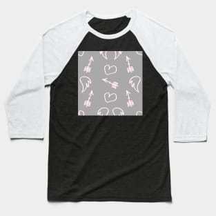 Pink romantic pattern Baseball T-Shirt